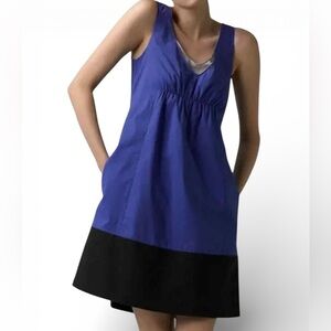 Vince Sleeveless Colorblock Shift Dress Blue Black Gray Modern Women’s Size XS
